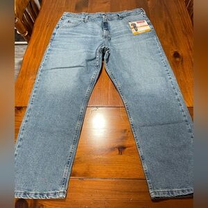 Nwt Wrangler Mens Five Star Premium Flex Relaxed Fit Blue Denim Jeans Size 38X30